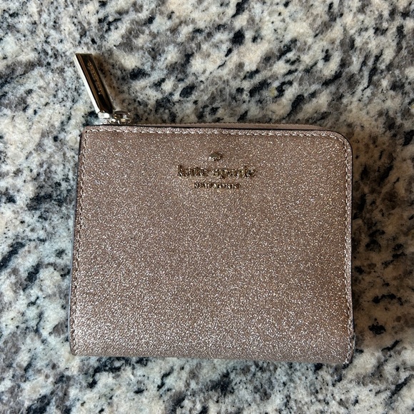 Kate Spade Gold Bid-fold Glitter Wallet - Picture 3 of 12